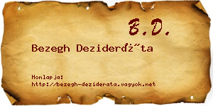 Bezegh Dezideráta névjegykártya